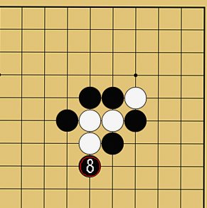 図１９：囲碁の基本がよくわかる「ケイマのツケコシ」講座の碁盤図