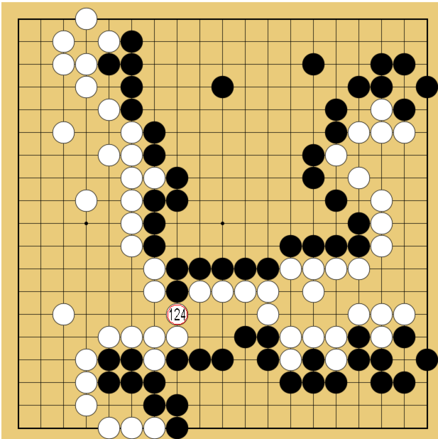 図５６：布石からヨセまで丁寧に解説の碁盤図