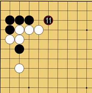 図６１：定石外れへの簡単な咎め方の碁盤図