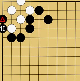 図１４：星で隅を守る方法の碁盤図